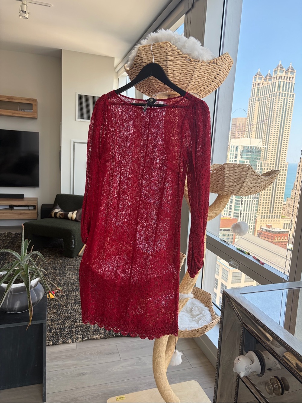 Laundry By Shelli Segal Red Lace Midi Dress